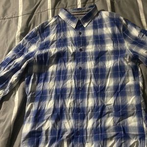 Sun+stone flannel long sleeve blue and white